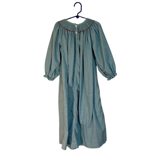 Lolly Wolly Doodle Girls Blue Long-Sleeve Christmas Tree Smocked Dress size 7 - Picture 4 of 7